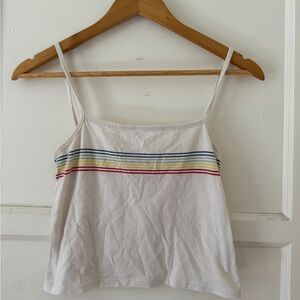 BRANDY MELVILLE (John Galt): Rainbow stripes cropped tank — Good condition
